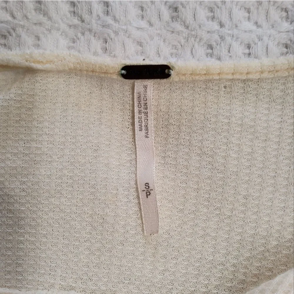 Free People Benedict Canyon Henley Ivory Top Size S-P
